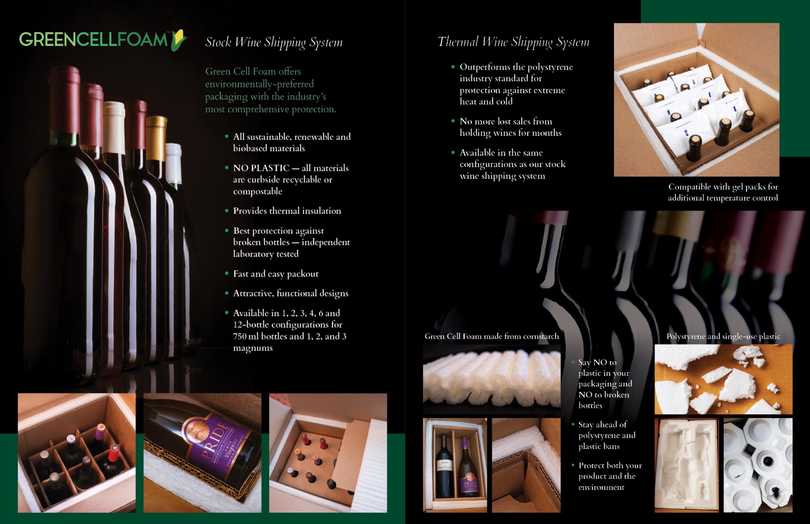 Brochure layout and product photography, Green Cell Foam, 2022